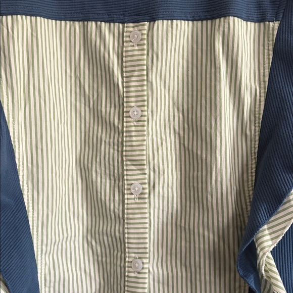 By Anthropologie Ribbed Popover Ruffle Sleeve Button Back Blouse Top Size M NEW - Picture 9 of 9